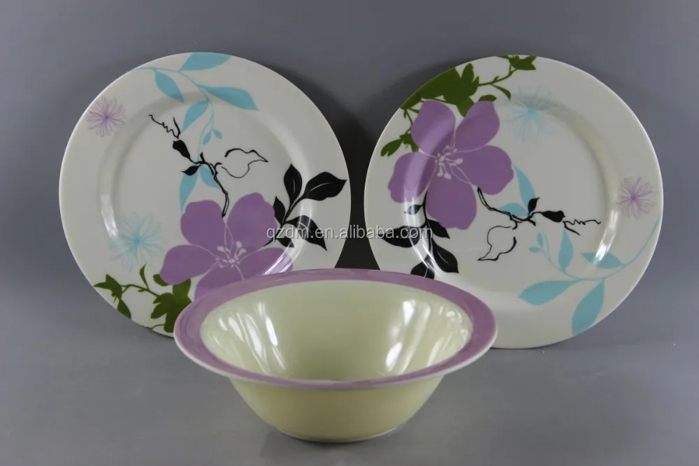Ivory Material Melamine Dinner Plate And Bowl Set