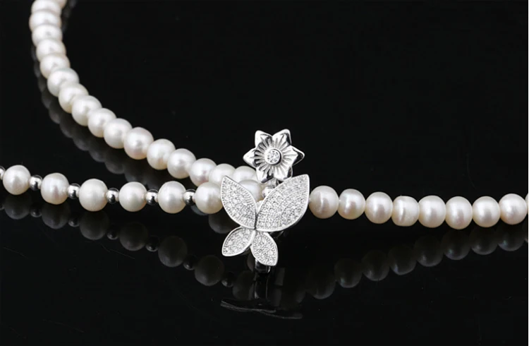 时尚定制银色女性珠链项链项链珍珠珍珠首饰