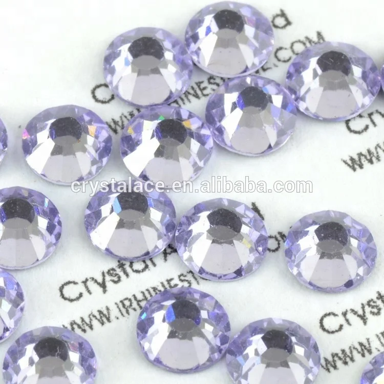 Eco-friendly lead free nickel free violet iron-on strass hot fix rhinestone for kids skating dress