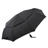 Wholesale 23" auto open close double layer windproof umbrella rainproof 3 fold strong umbrella with 10 ribs
