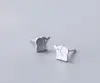 SE104-073 Halo lovely simple 925 sterling silver brushed mini elephant ear studs