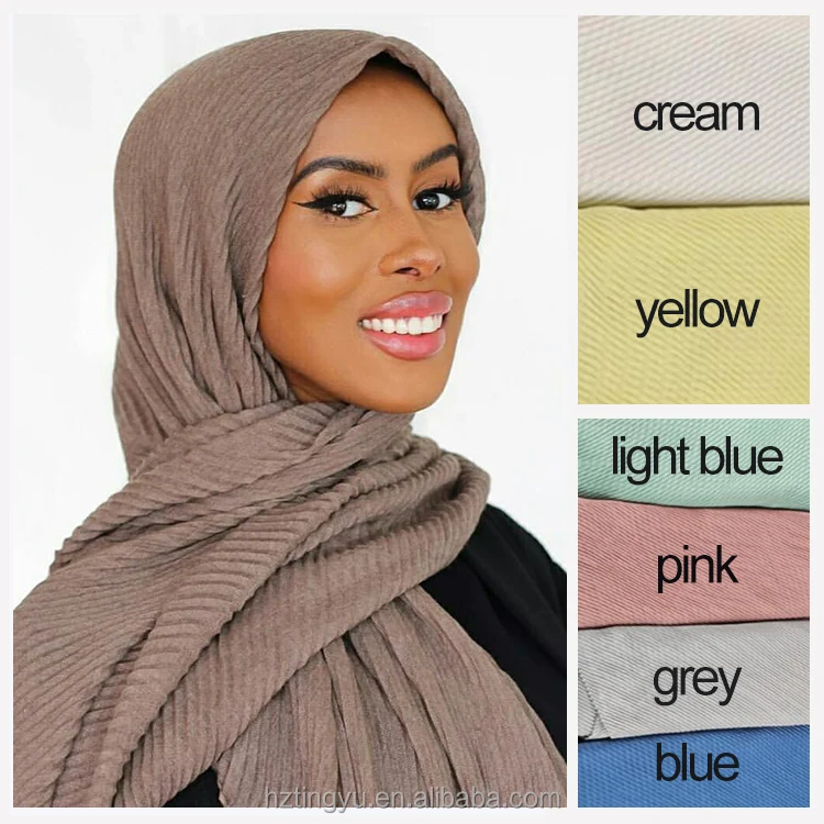 Viscose Hijab Scarf Double Stitches Edge Plain Cotton Modal Muslim