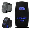 Universal 12v waterproof on off Laser engraved Led rocker switch for marine boat car truck