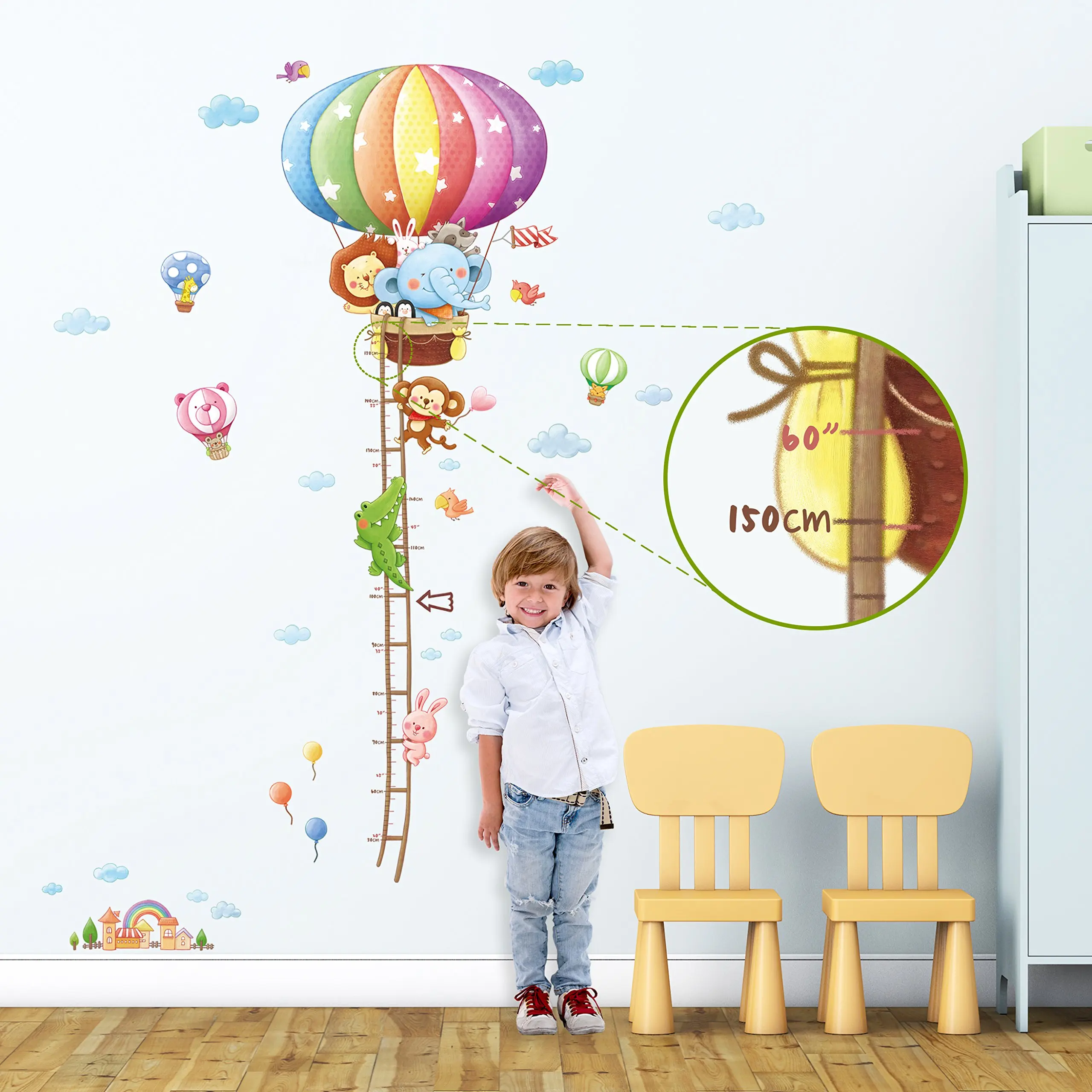 Giraffe Baby Growth Chart Wall Decals for Kids Room Nursery Decor Holoras Magnetic Kids Height Growth Chart