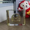 Small transparent table crystal desk time clock
