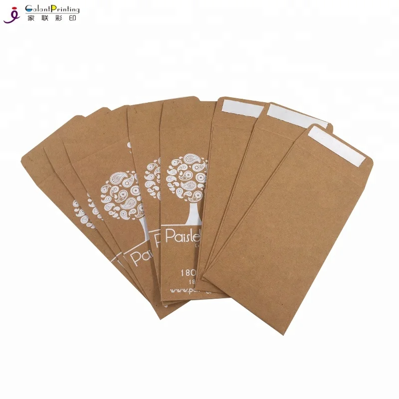 New Arrival Custom Brown Kraft Coin Seed Mini Paper Envelopes Shatter Envelopes With Hot Foil