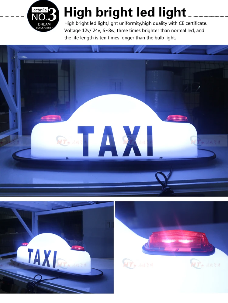 HT manufacturer white small taxi light box