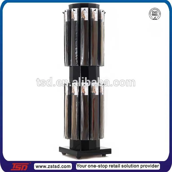 Retail Store Round Wooden Hair Extension Wig Display Stand Rack Hanging