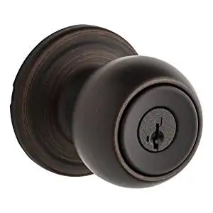 Kwikset 740CA-S Circa Keyed Entry Single Cylinder Door Knobset with SmartKey, Venetian Bronze