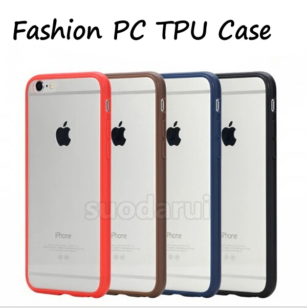 Transparent Mobile Covers For iPhone 6, For iphone 6s TPU PC Clear Hard Back Sell Case