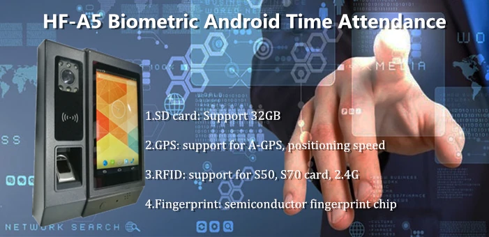 HF-A5 China Factory Latest Biometric Fingerprint NFC Reader Android Time and Attendance
