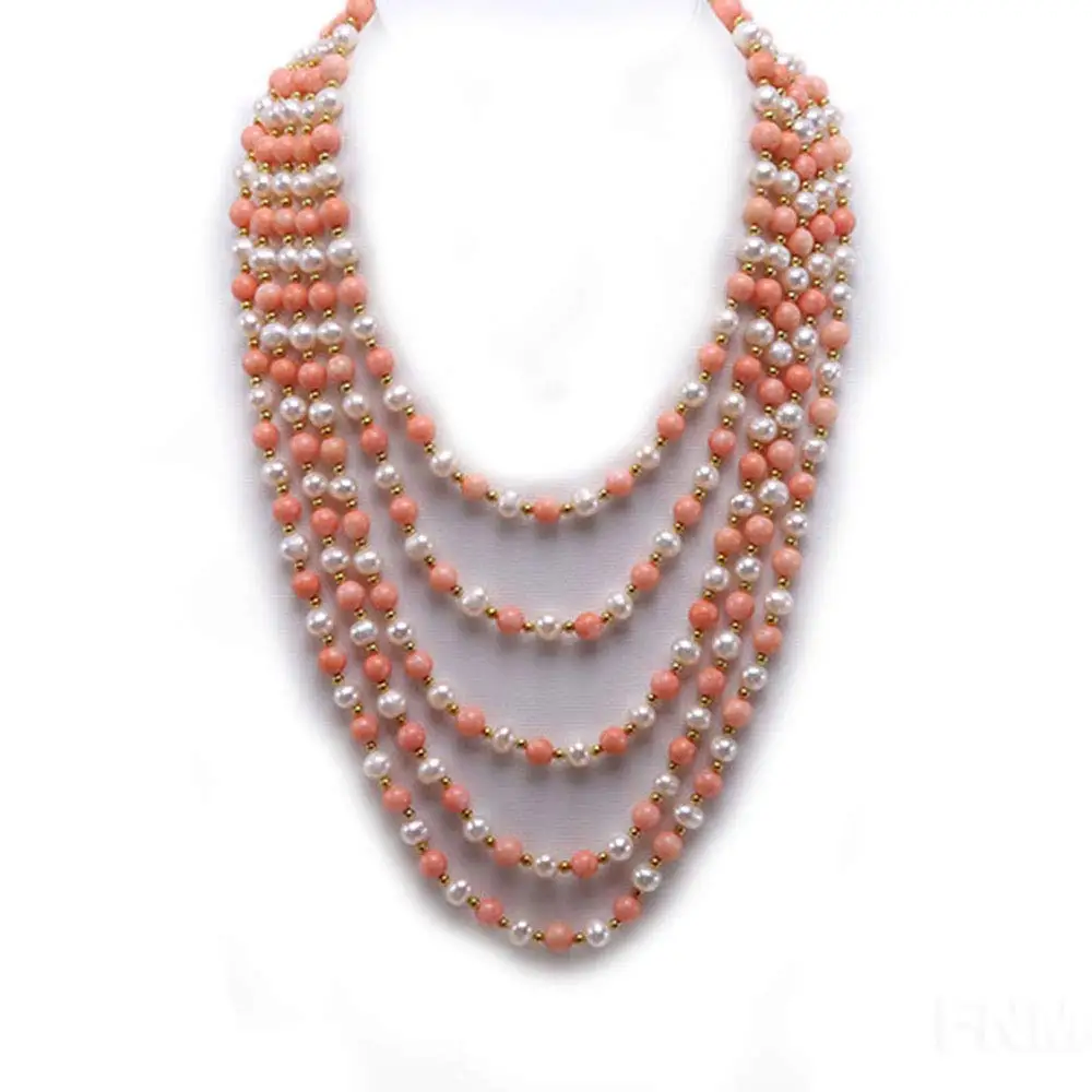 Cheap Coral Pearl Necklace Designs 