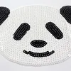 Hot design black and white panda beaded sequin embroidery patch