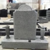 New style grey granite upright headstones design flower engraving blank tombstone vase insert