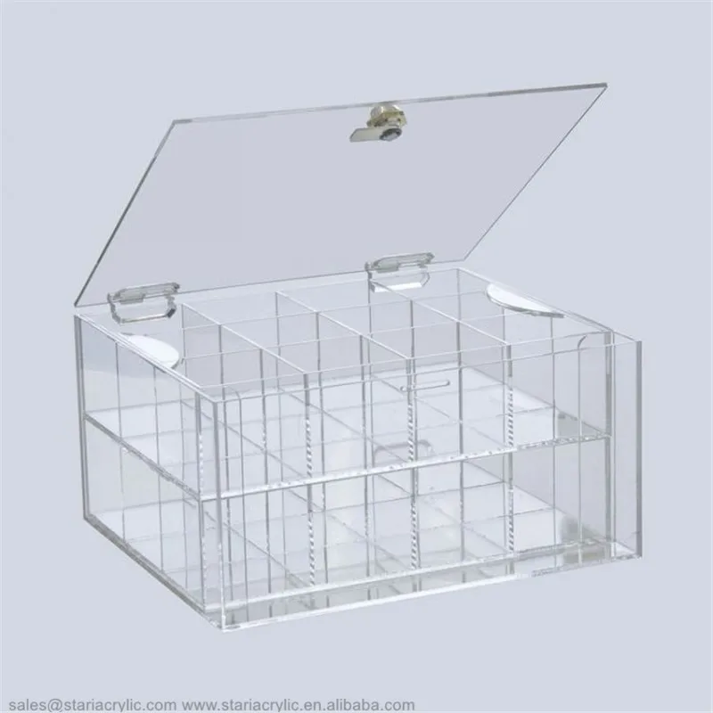 Clear Acrylic Storage Containers Acrylic Accessories Box With A Hinged Lid Clarity Cosmetic