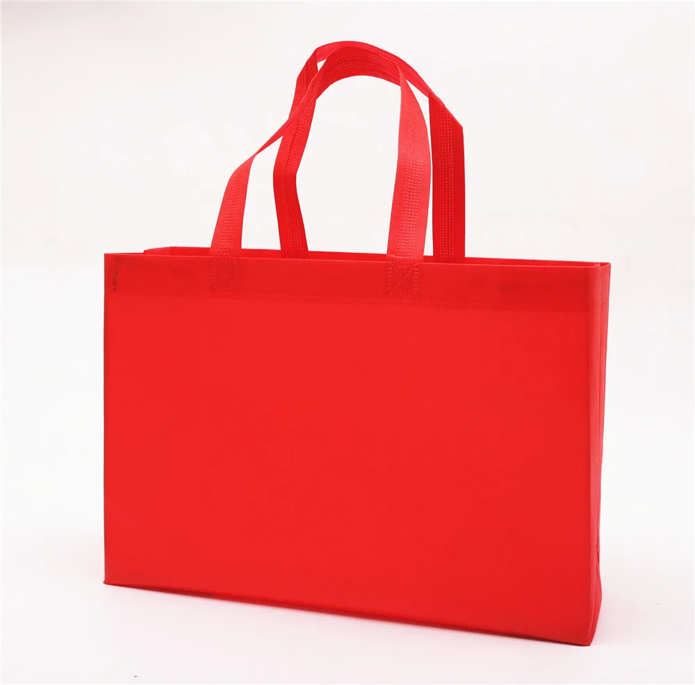 2018 Stock Heat Seal Blank Red 80gsm Non Woven Shopping Tote Bag With ...
