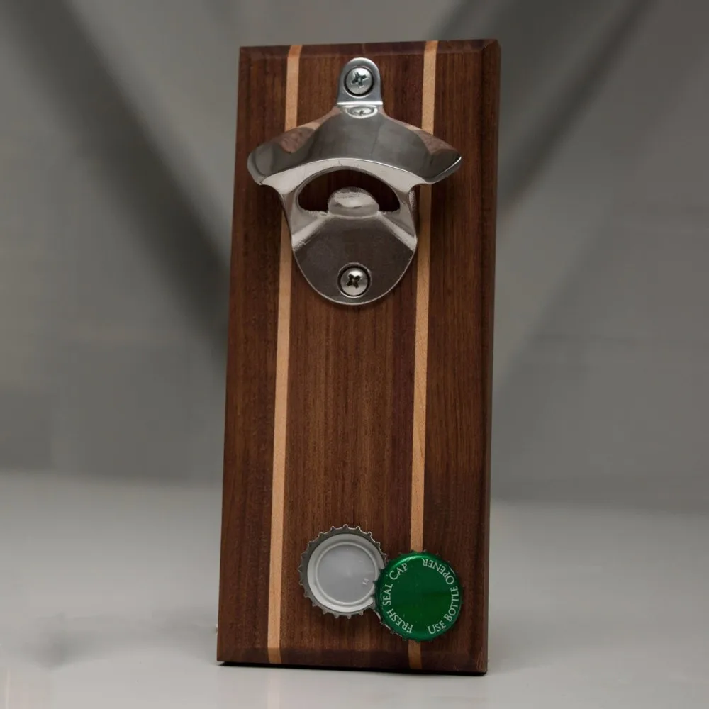 Wall Mounted Wood Cap Catcher Beer Bottle Opener Buy Cap