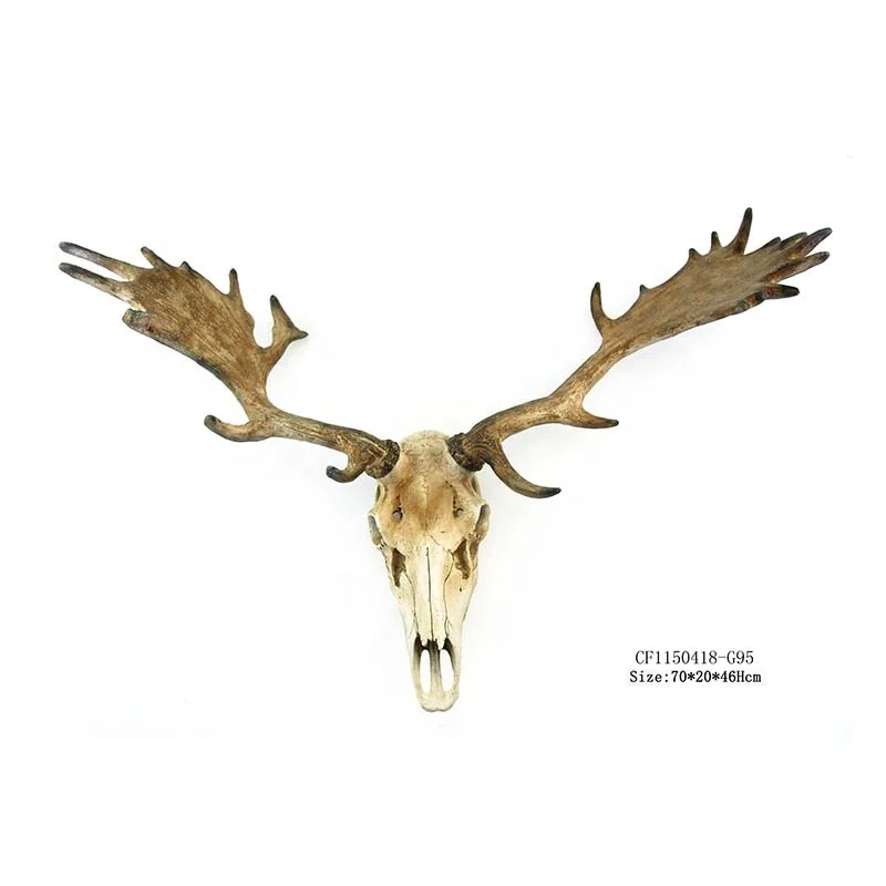 Home Decor Large Resin Animal Skull Head Deer Skull Head Wall Art SCULPTURE Home Decoration Artificial 70*20*46cm manufacture