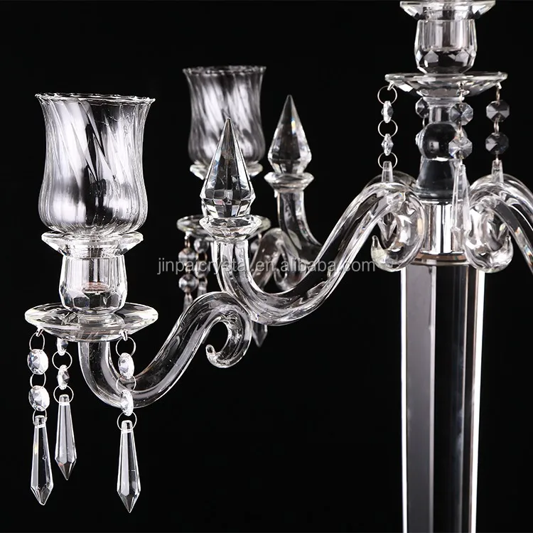 Flower Bowl Top Crystal Candelabras Table Wedding Centerpieces Jpt690