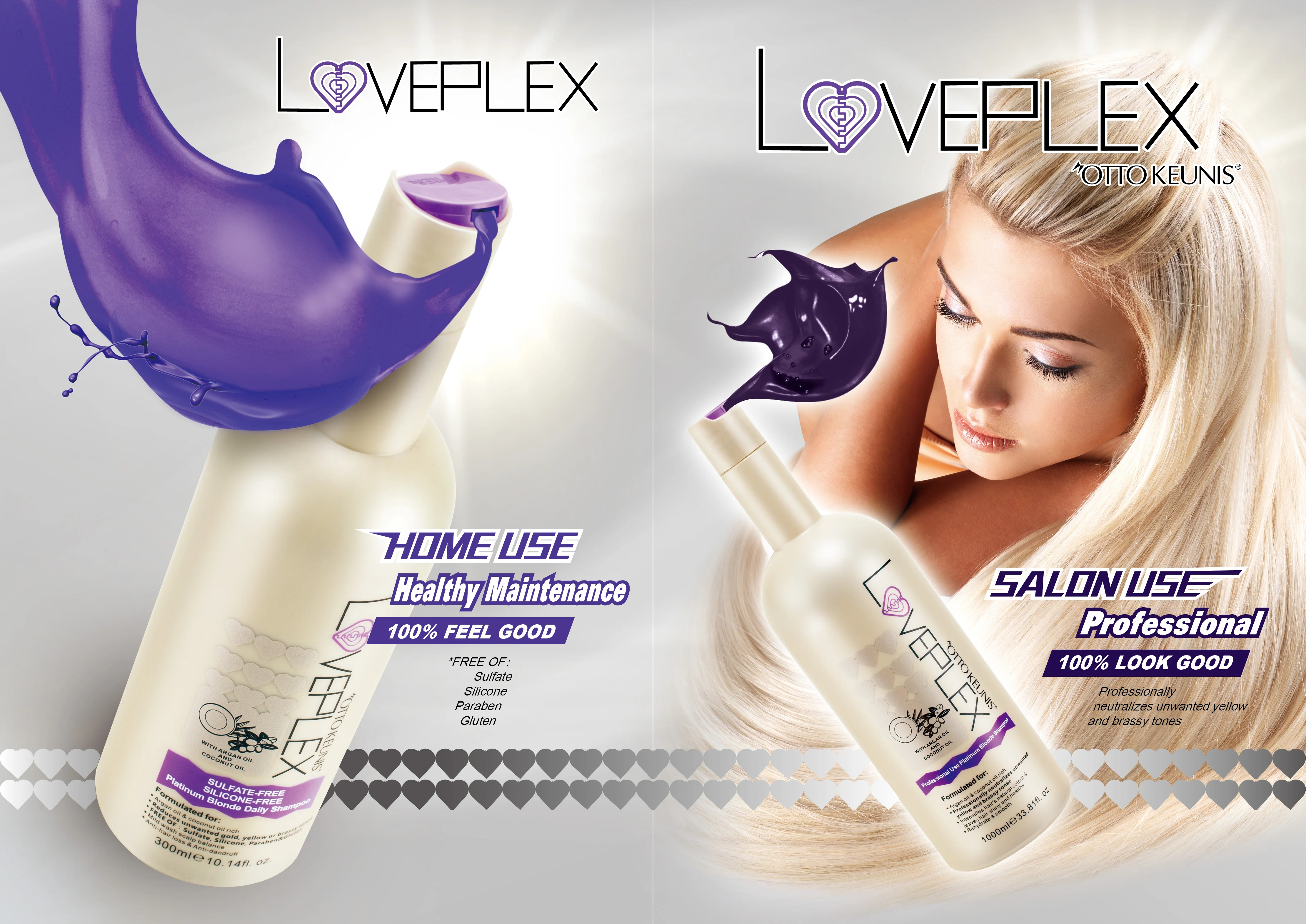Loveplex Salon Professional Purple Silver Shampoo For Protect