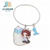 wenzhou unique paper printing small Cartoon key ring with epoxy
