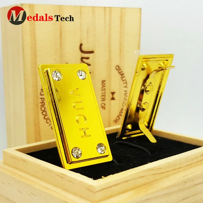 High quality gold plating craft blank hinged custom money clip
