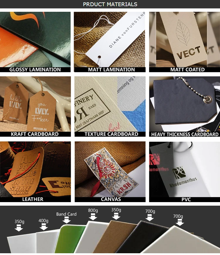 Personalized custom folded booklet paper hangtag with string