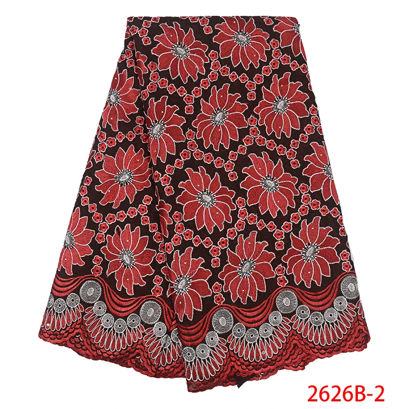 African Swiss Voile Lace in Switzerland Cotton Fabric Lace with Embroidery for Nigerian Women Dress XZ2626B