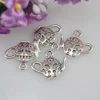 charm Antique Silver zinc Alloy beads Hollow teapot pendant for jewelry necklace metal project