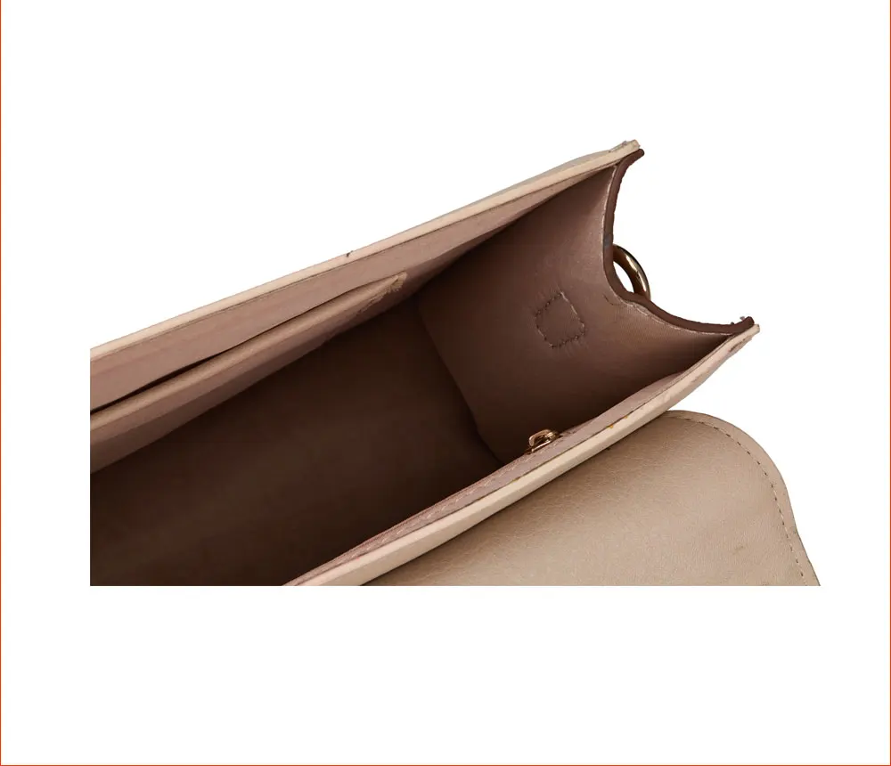 Beige Pu Leather Purse Crossbody Bag Rectangle Shape Clutches Shoulder Bags for Women 5.jpg