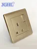 3 Pin Switch Socket Modern Golden /White / Silver Color 13A Switch PC Socket