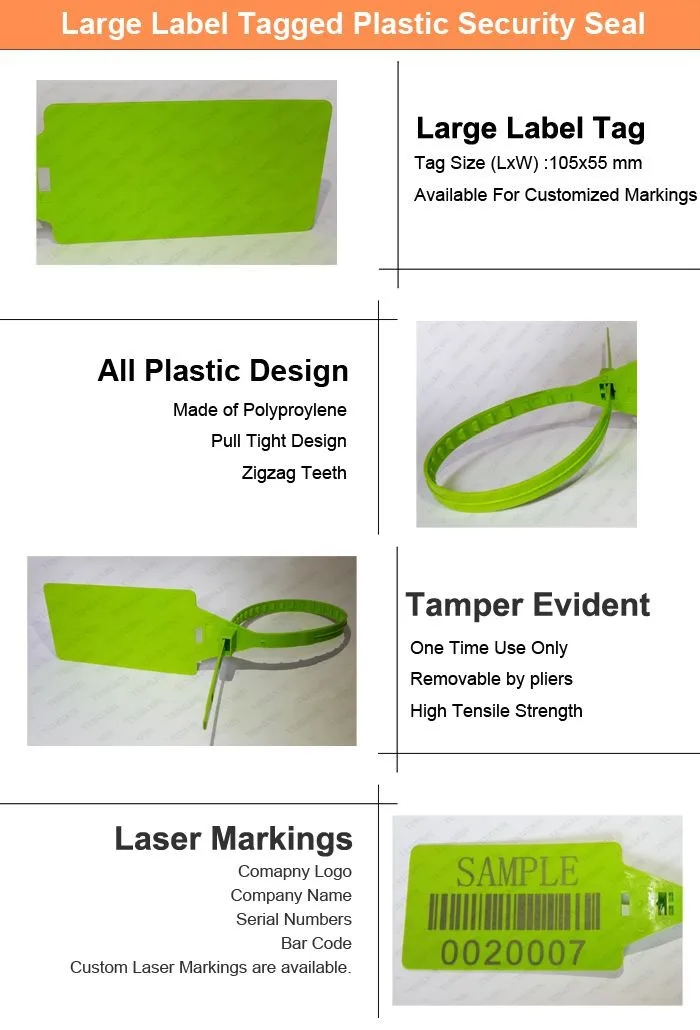 tx-ps215 tamper proof security pull tight plastic logo seal tags