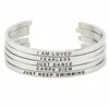 High Quality Stainless Steel Custom Engrave Cuff Letter Bangle For Women Inspiration Jewelry