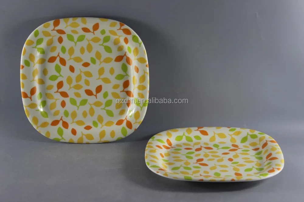 Square Shape Melamine Dinner Plate,Custom-Made Plastic Square Dish