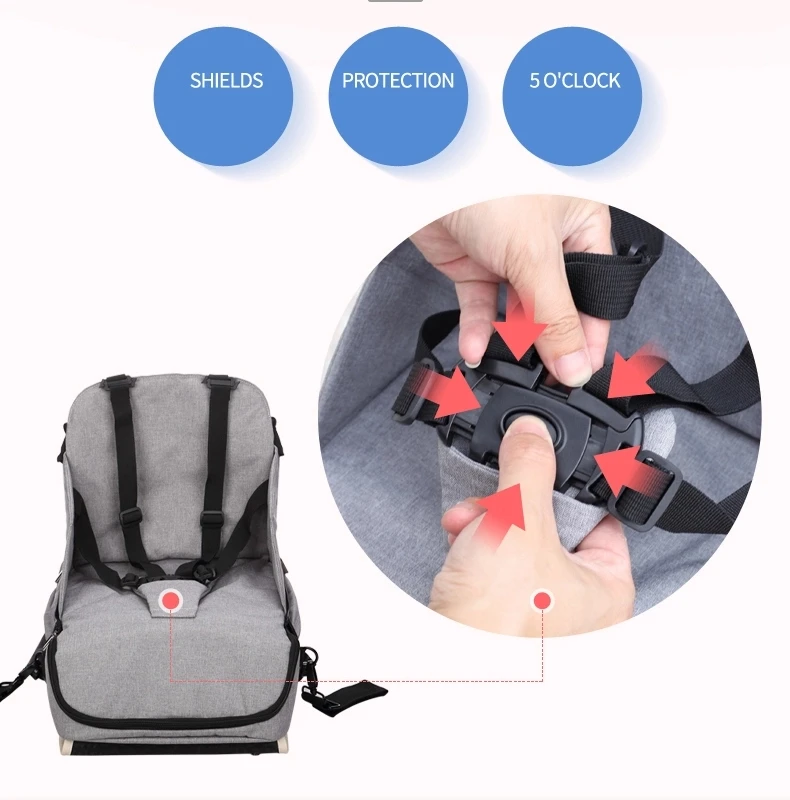 2 In 1 Portable Baby Booster Seats Diaper Mummy Bag Baby Chair Diaper