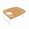 Portable and foldable Wine Snack Table Bamboo Picnic Table Mini Bar Table at home or outdoors