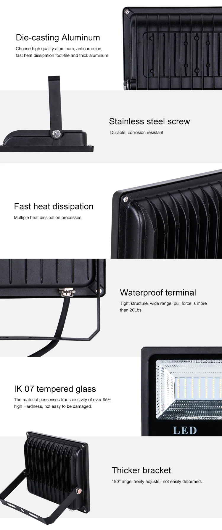 COULIN High lumen Spotlight Brand driver led flood light,Waterproof IP66 Outdoor LED Floodlight