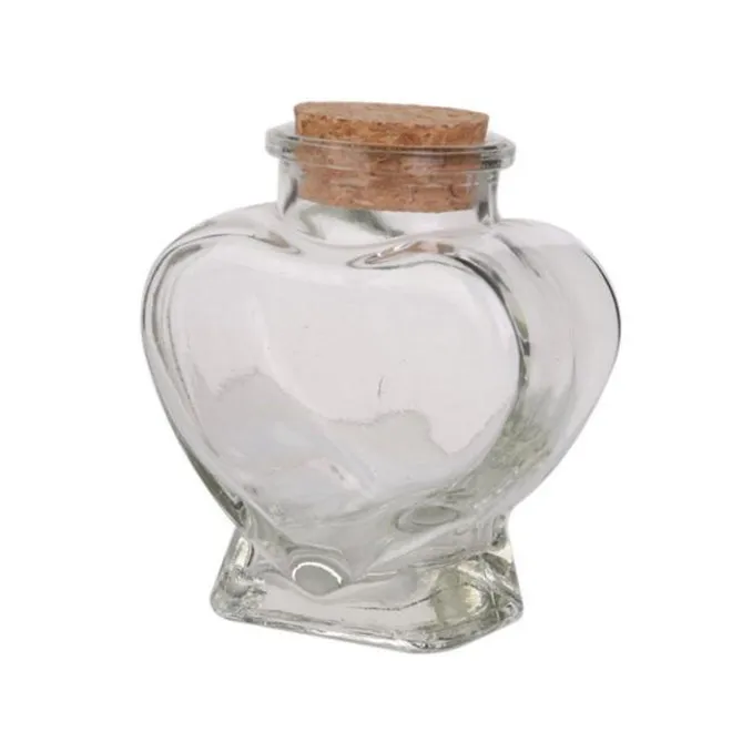 Creative Gift 50ml100ml Heart Shaped Glass Sweet Jar Candy Storage Jar