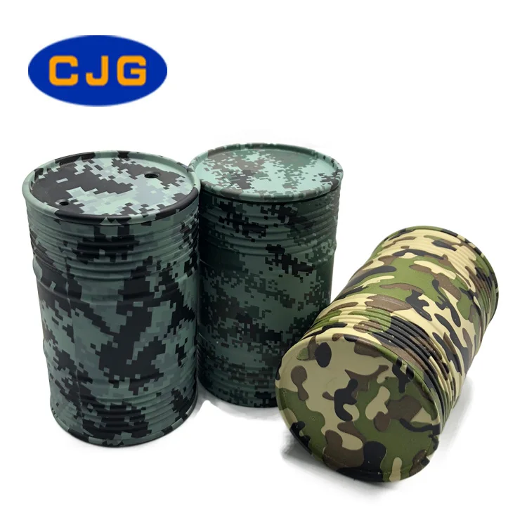 Cjg Camouflage Metal Oil Drum Tank Container For 1/10 Vehicles And