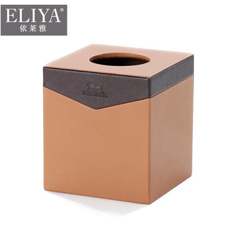 ELIYA elegant foldable leather tissue box holder for hotel use