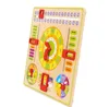 Creative Educational Toy Baby Kids Date, Calendar Learning Wooden Clock