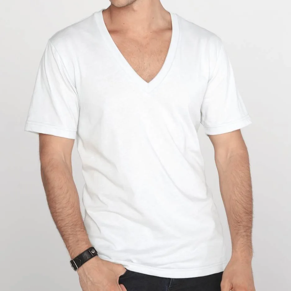 t shirt bianca scollo v