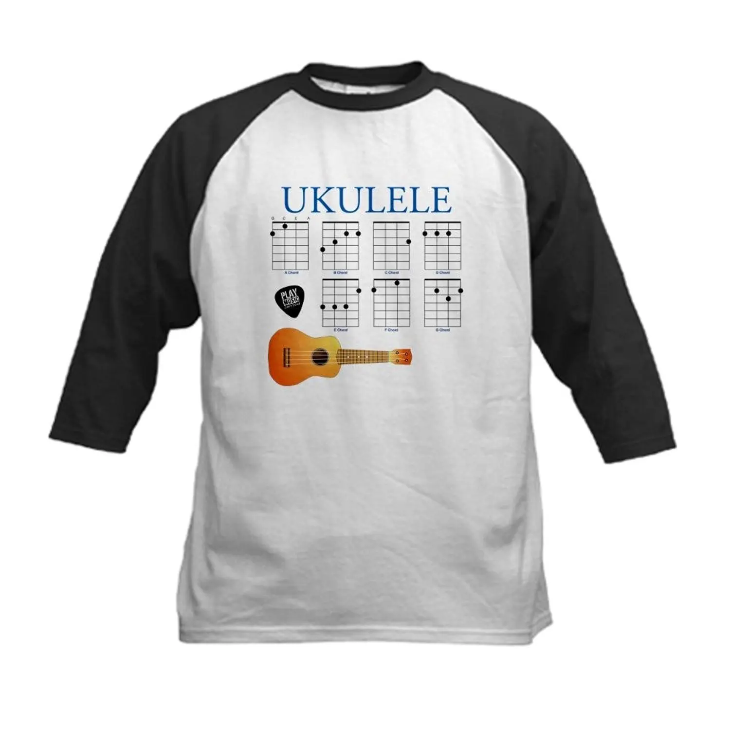 CafePress Ukulele 7 Chords Kids Baseball Jersey Kids Jersey