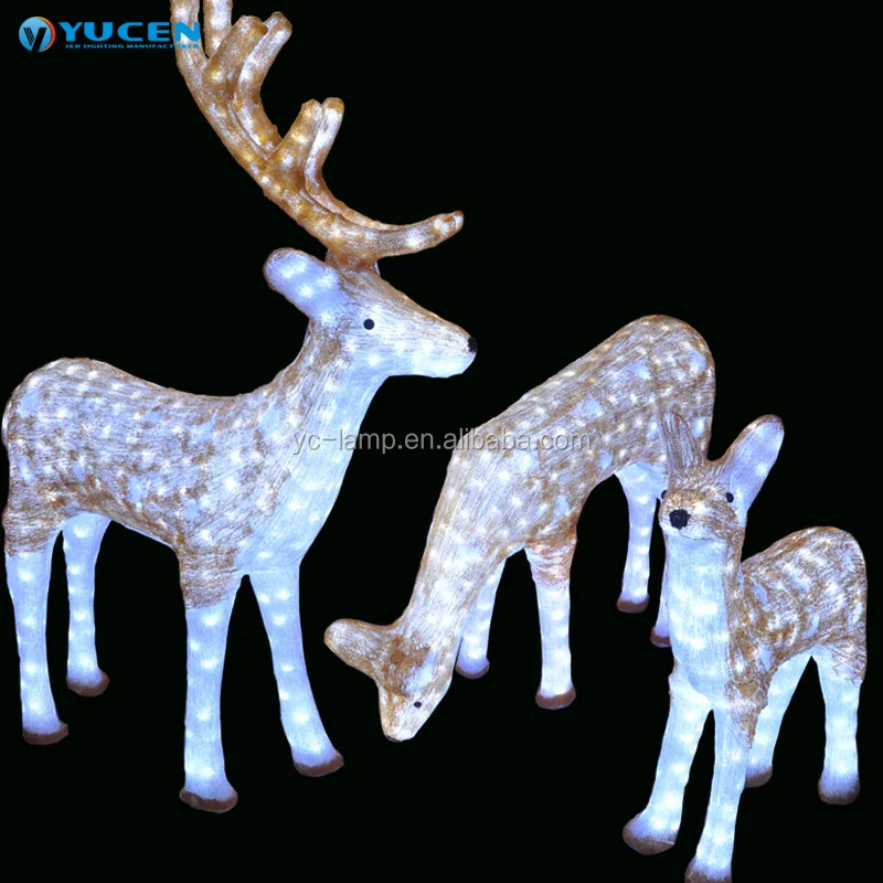 Outdoor Large Acrylic Reindeer Modelling Lamp 3d Christmas Reindeer