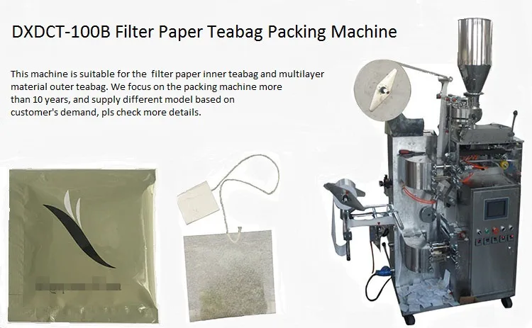 cheap price Heat sealing material single double chamber flat Tea Bag Packing Machine for filter paper