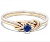 2018 Personalised Climbing Knot Ring, Tied And Dressed Double Figure 8 Knot With A Blue Sapphire
