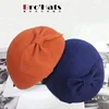 Wholesale wool felt women hats,korean fashion beanie cap with bowknot