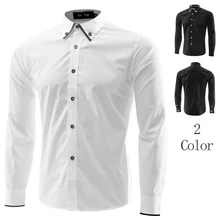 Free Shipping 2013 Mens Slim fit Unique neckline stylish Dress long Sleeve Shirts Mens dress shirts 2colors ,size: M-XXL 5006