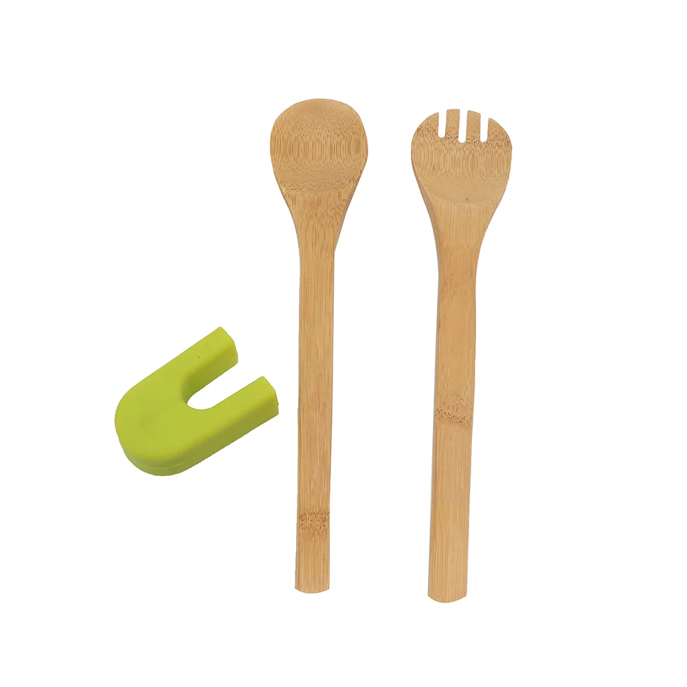 Kitchen Gadget Multi Function detachable Shovel spoon, Pure Natural Bamboo Food Clamp ,Bread tongs Salad Clips