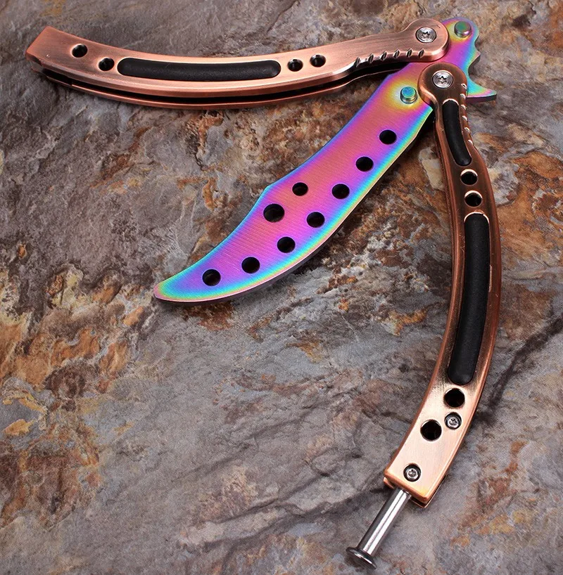 Csgo Play Butterfly Knife Unsharped Blade Tactical Hunting Knife Dull